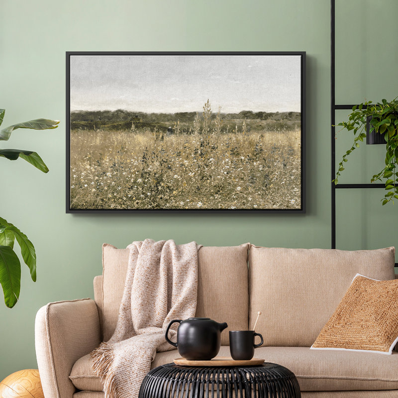 Paysage rétro - DCLXVII, toile tendue avec châssis encadré, Noir, H 27 po x l 41 po