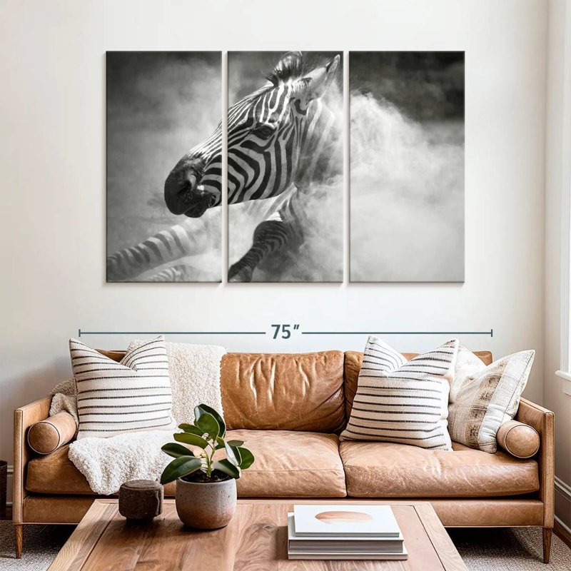 Brampt Dusty Zebra, 42" H x 65" W