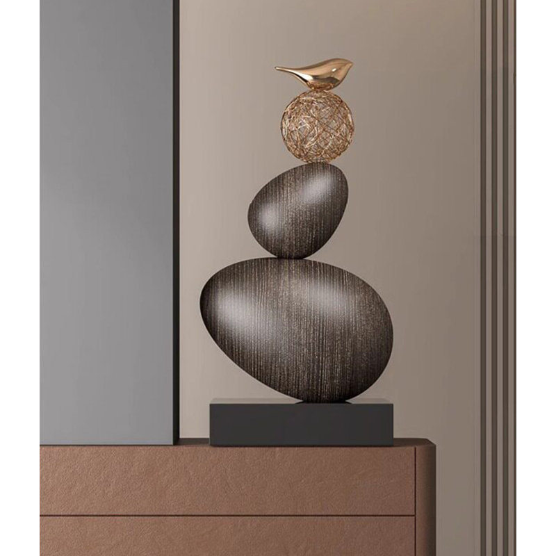 Luxury Stone Shaped Fiberglass Decor Ornament