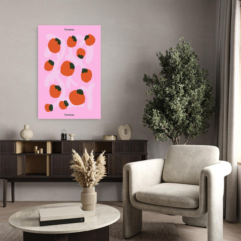 Art mural de tomates roses fraîches, H 36 po x l 24 po