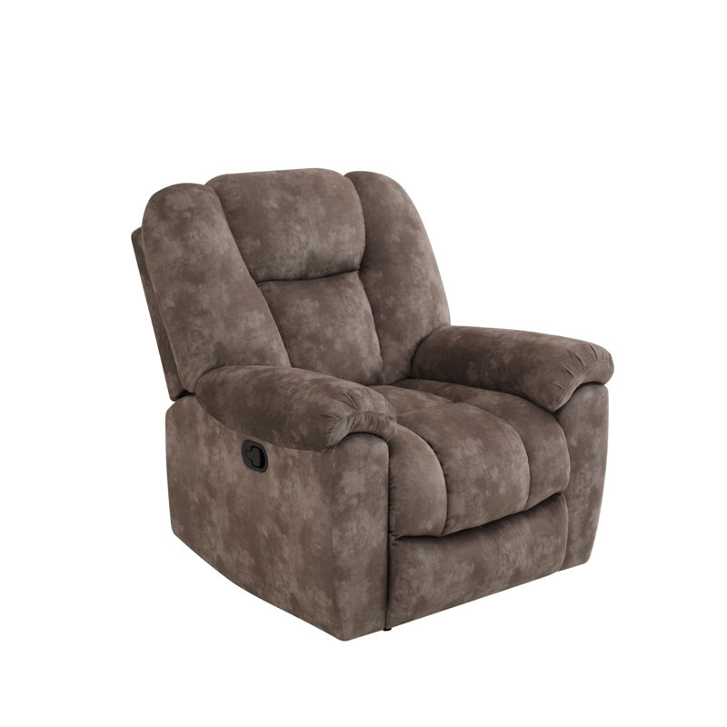 Fauteuil inclinable manuel Camillo de 96 cm de large en tissu haut de gamme marron hollandais Calico | Assise large et moelleuse