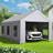 Vita 12' W x 20' D Heavy Duty Carport Portable Garage Storage Shed Canopy with 6 Mesh Windows