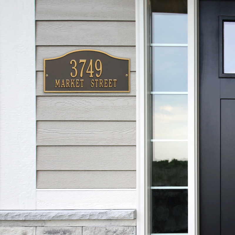 Personalized Address Plaque, Bronze and Gold, Yes