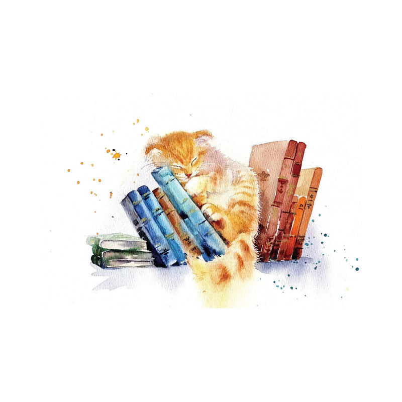 Sleeping Cat 1 Piece Wrapped Canvas Painting, 66.04 cm H x 45.72 cm W x 1.91 cm D
