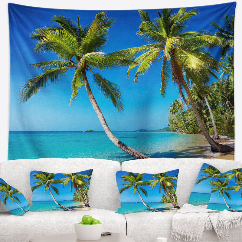 Paysage photo plage tropicale thaïlande tapisserie, H 32 po x l 39 po