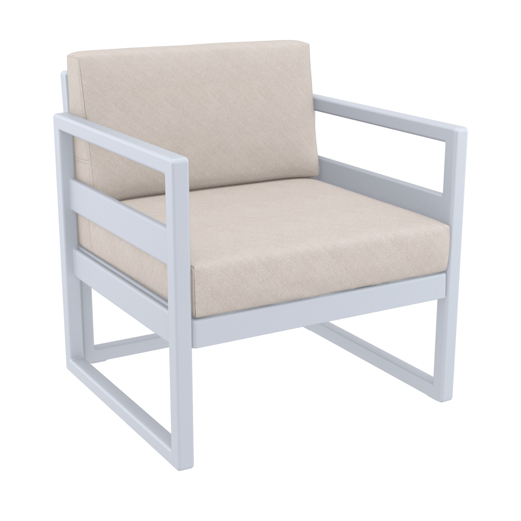 Lane Outdoor Lounge Chair, Canvas Flax Sunbrella® Canvas, Silver/Gray