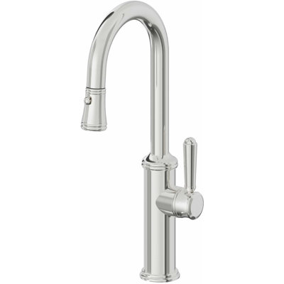 Davoli Pull-Down Prep/Bar Faucet with Button Sprayer