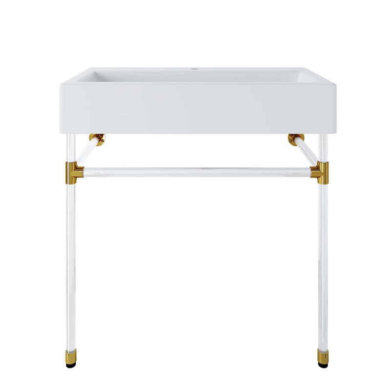 Meuble-lavabo mural 32 po Modway, Transparent