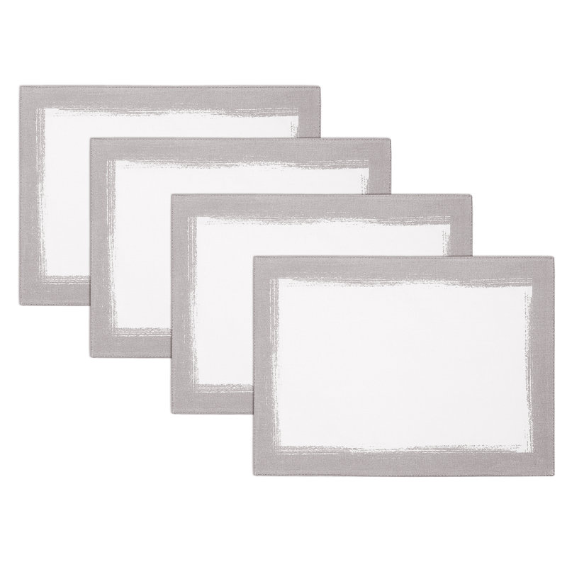 Metallic Brushstroke Linen Placemat, White