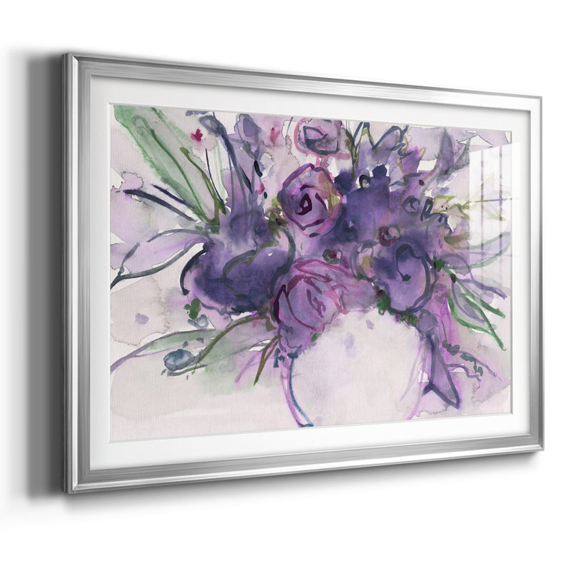 «Lavender Floral Splendor I», reproduction d'art encadrée, H 30 po x l 44 po x P 1,5 po, Argent