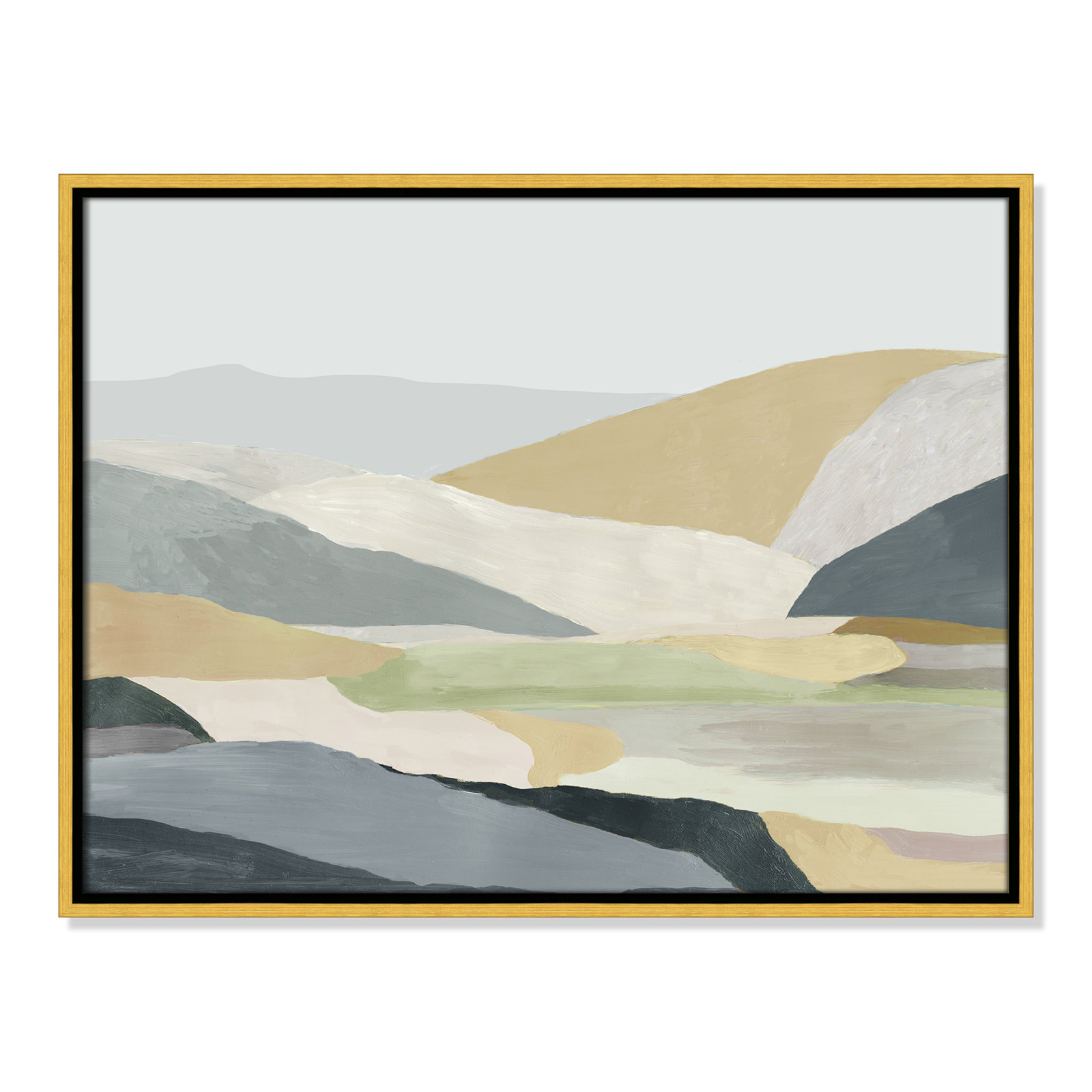 Blair "Warm Hills I" Painting, 19.5" H x 25.5" W x 2" D, Gold Canvas