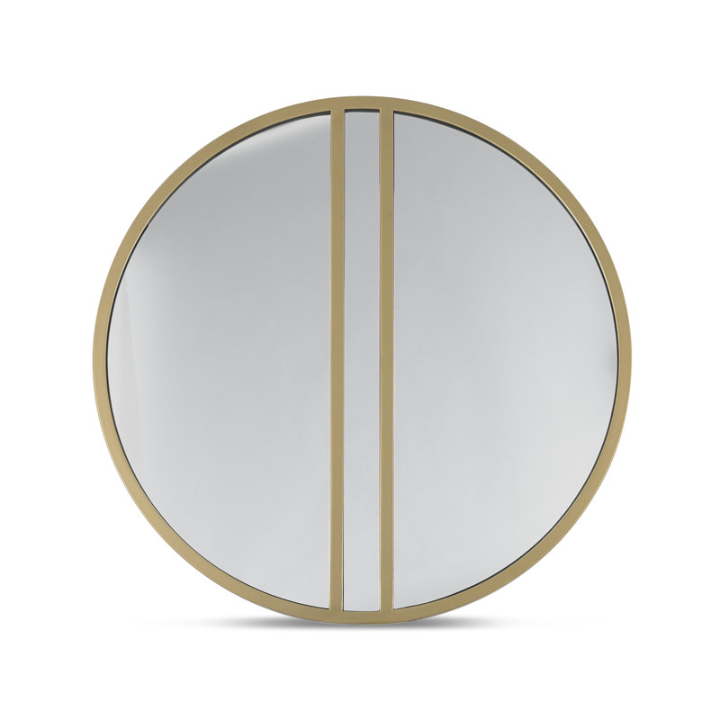 Arelis Metal Flat Wall Mirror, Gold