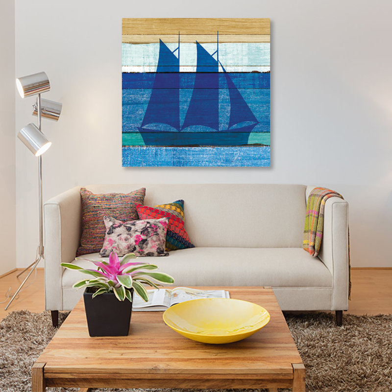 «Beachscape Series: Boat I» par Michael Mullan, reproduction d'art graphique sur toile, H 26 po x l 26 po x P 1,5 po