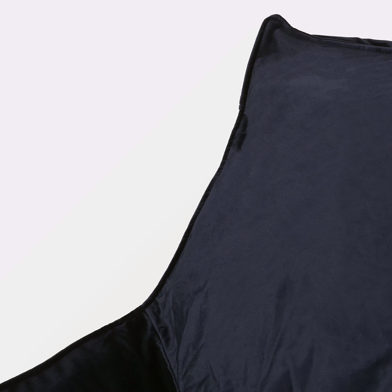 Fauteuil à billes en velours avec accoudoirs, Velours bleu