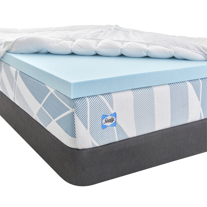 Sealy Twin Gel Memory Foam Mattress Topper with Quilted Cooling Cover