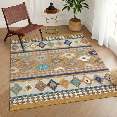 Machine Washable Indoor/Outdoor Chantille ACN2519 Southwest Rug