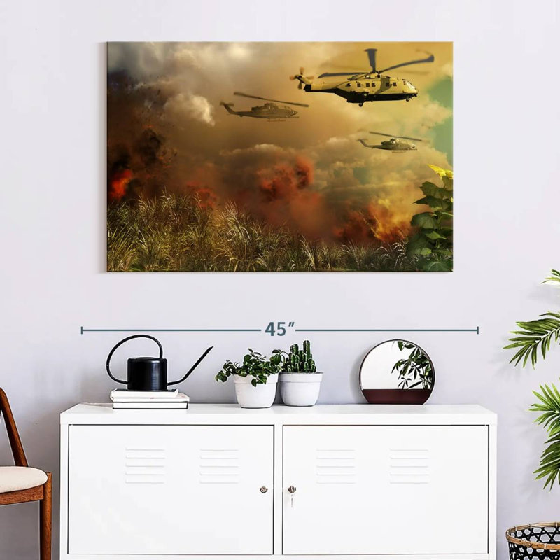 Lelar Helicopter Rescue Fleet, 26" H x 39" W