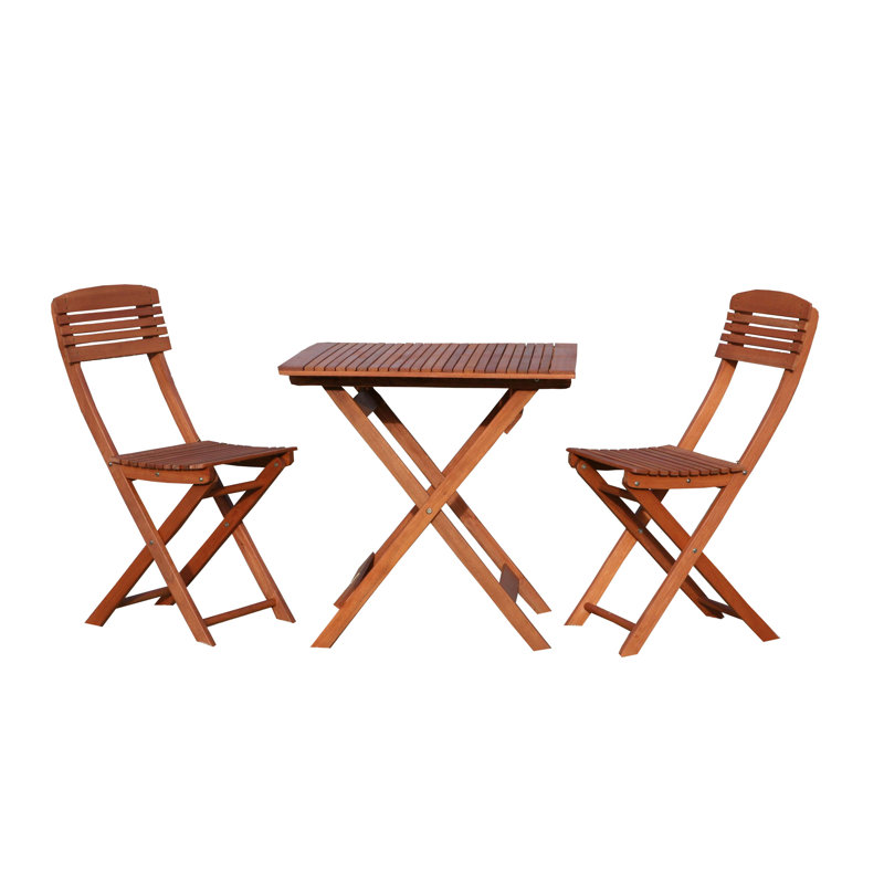 Kershner 2 - Person Wood Patio Dining Set with Square Table, Natural