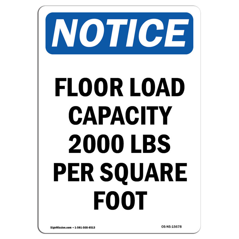 Floor Load Capacity 2000 Sign