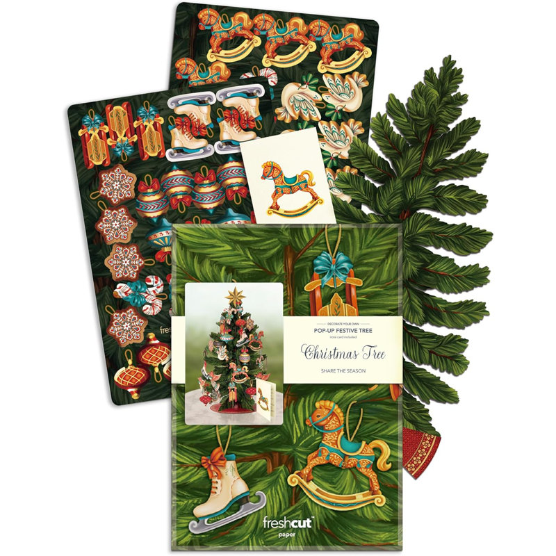 Cartes pop-up, cartes de voeux pop-up 3D, cartes-cadeaux d'anniversaire, carte de note et enveloppe, arbre de Noël 15 po