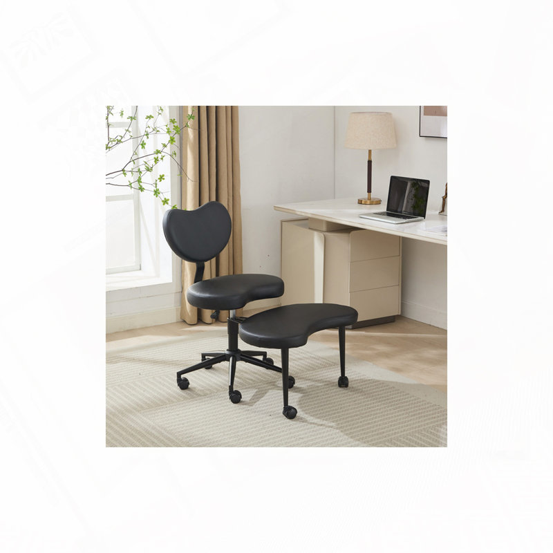 Chaise de bureau avec support lombaire et tabouret réglable,