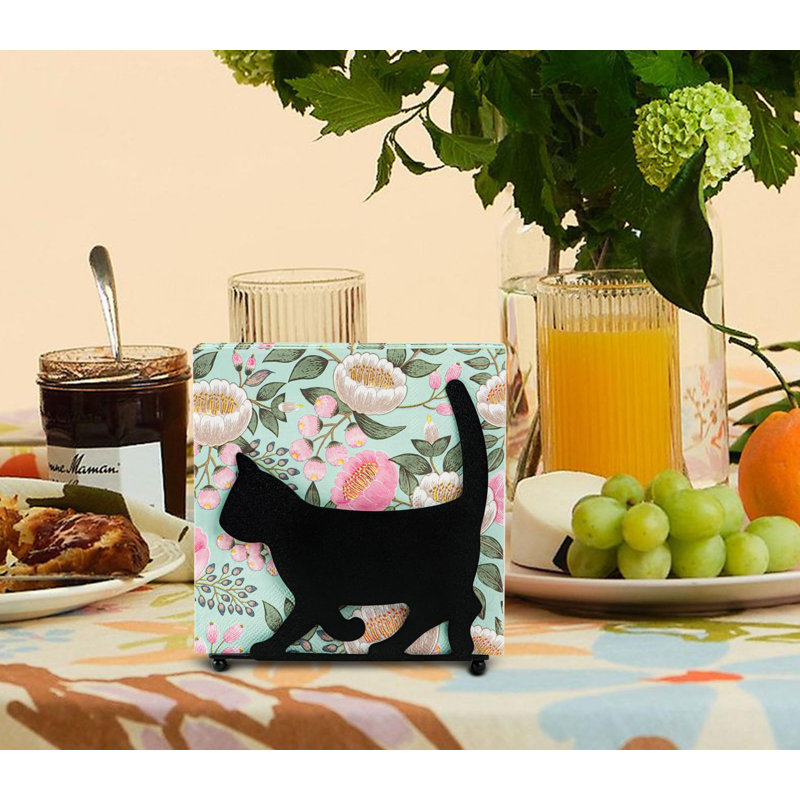 Porte-serviettes de table pour chat Porte-serviettes de table noir pour porte-serviettes de table en papier