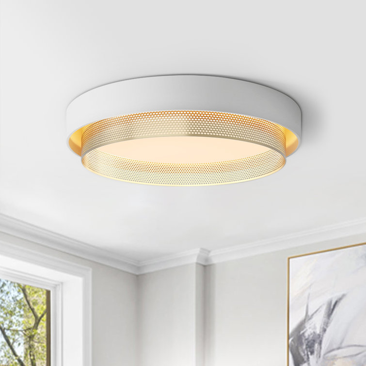 Nordic Minimalist Round LED Hollow Flush Mount Ceiling Light