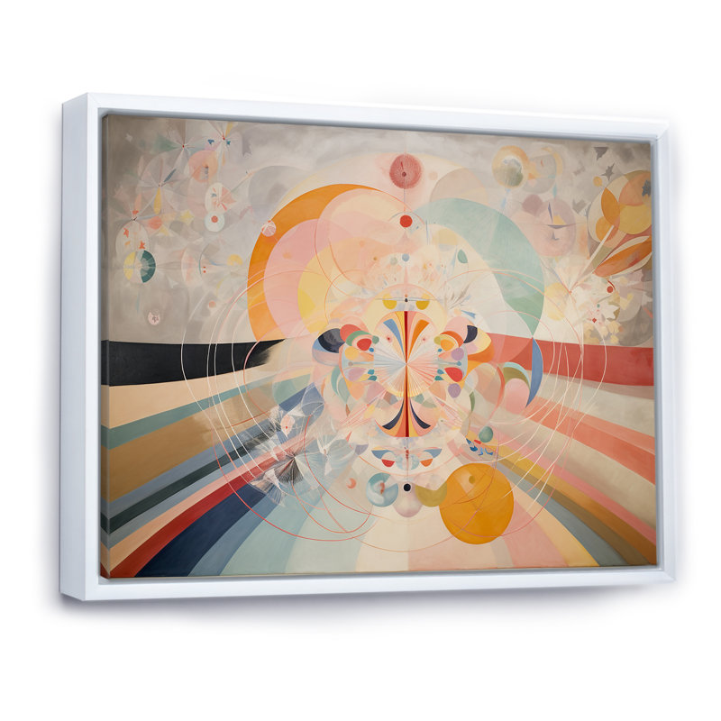 Reproduction d'art sur toile, spirale abstraite cosmique, H 12 po x l 20 po x P 1 po, Cadre flottant blanc