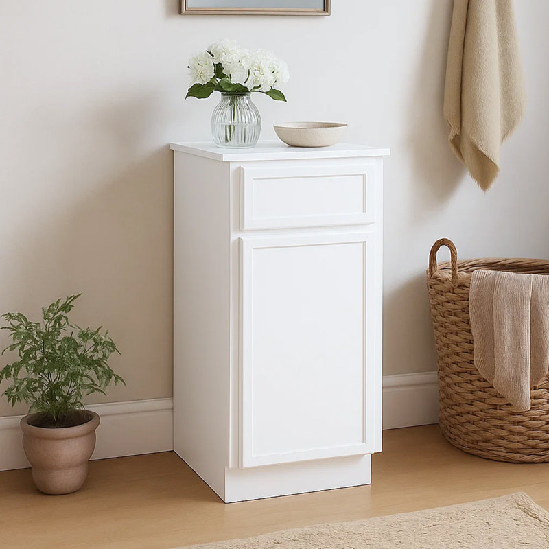 12'' Bathroom Vanity Base Only, White