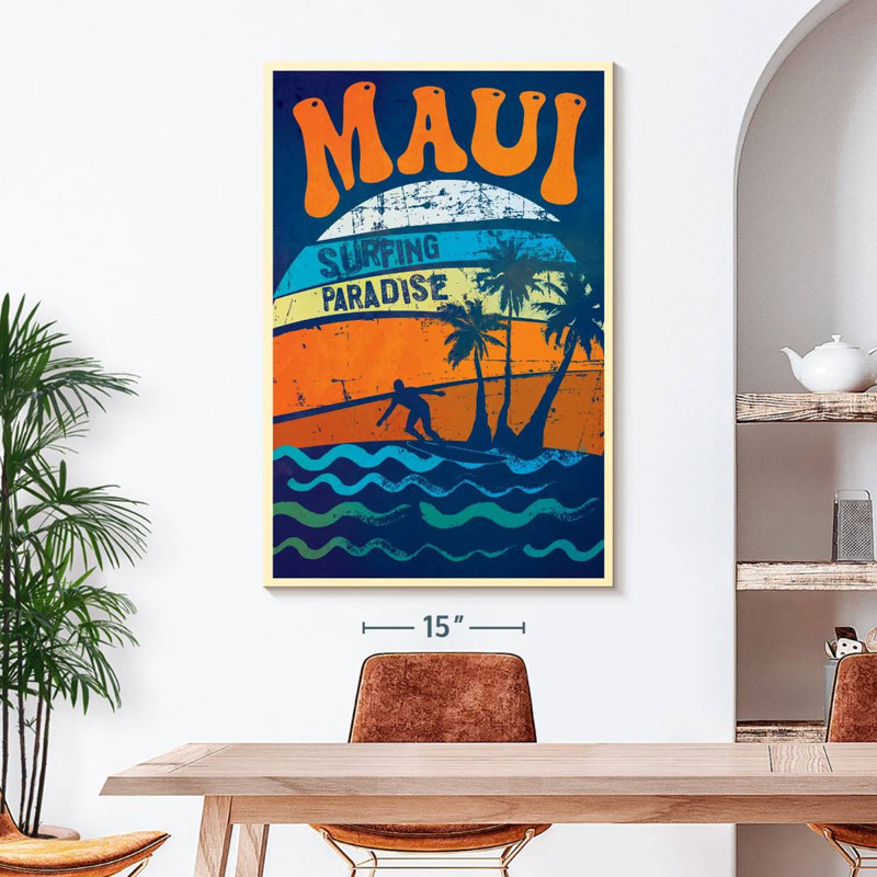 Maui Surfing Paradise sur toile, H 48 po x l 32 po x P 1,25 po