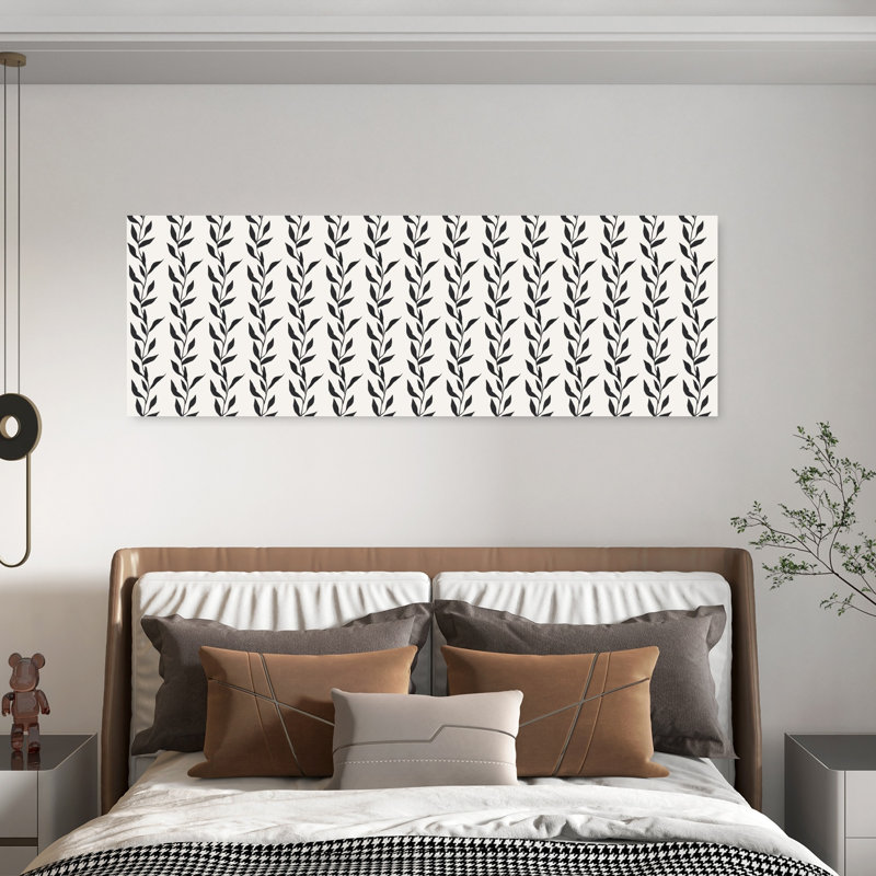 Art mural abstrait de plante biologique, H 20 po x l 60 po