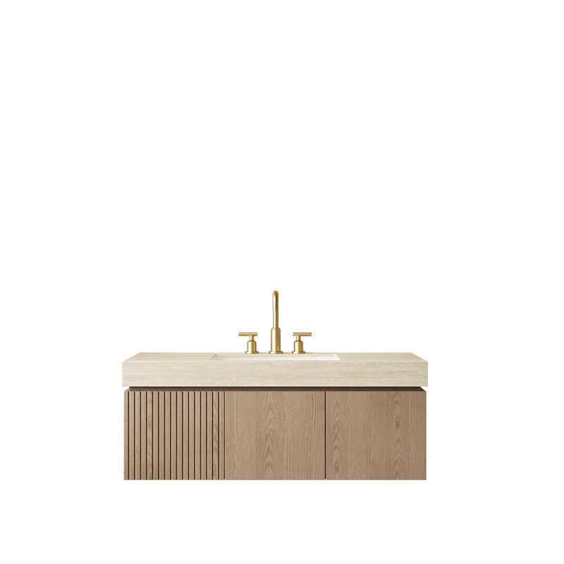 Meuble-lavabo de salle de bain 48 po MURI, 48", Marron clair