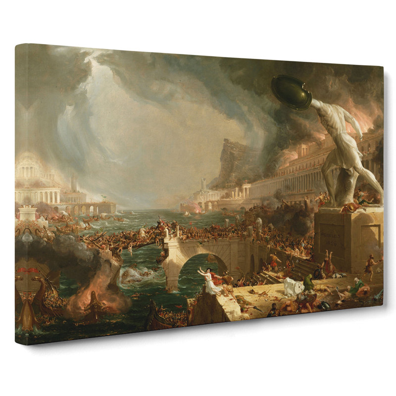 Course Of The Empire Destruction by Thomas Cole - Wrapped Canvas Painting, 50cm H x 76cm W x 3cm D