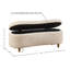 Banc de rangement moderne avec plateau rabattable avec siège et revêtement en bois massif taupe