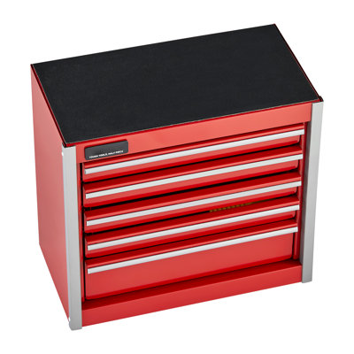 Boîte à outils portative rouge de 8,6 pouces avec 5 tiroirs, matériaux et produits de bricolage, conception multicouche pour espace vertical, organisateur de métal à éviter bruit, tiroirs, fournitures de papeterie, tiroir lisse