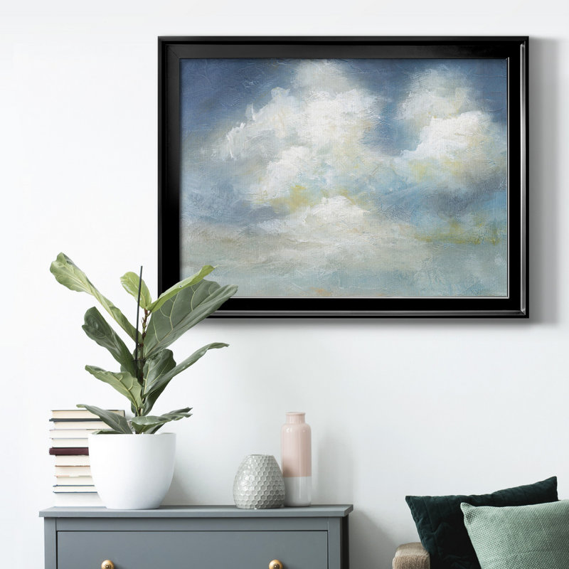 " Cloud Drama " Painting Print, Black Framed, 18.5" H x 24.5" W x 1" D, No Mat