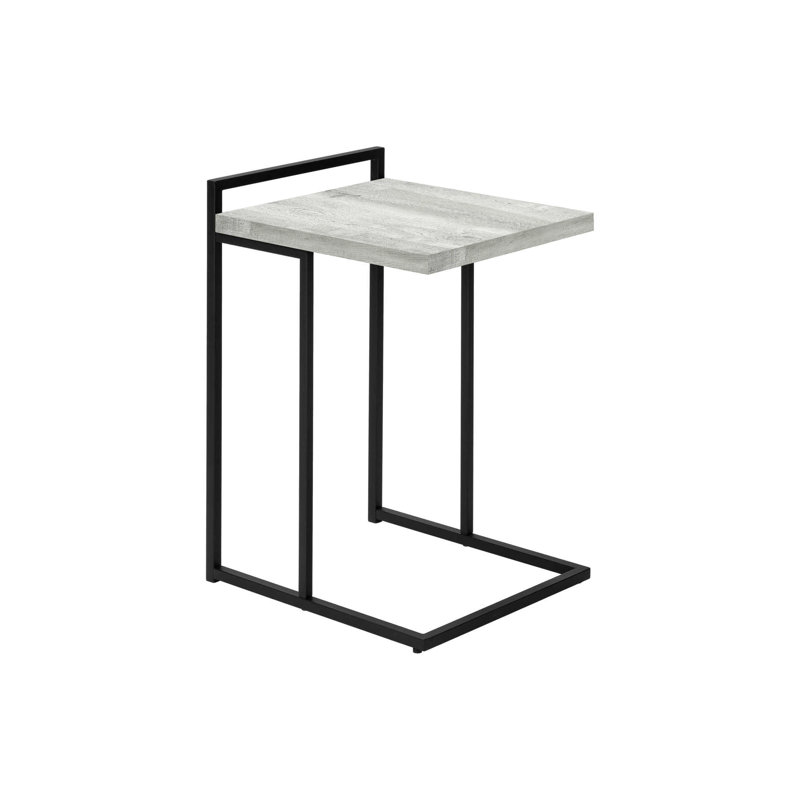 Table en stratifié gris - métal noir, pour éclairage de salon, stratifié contemporain