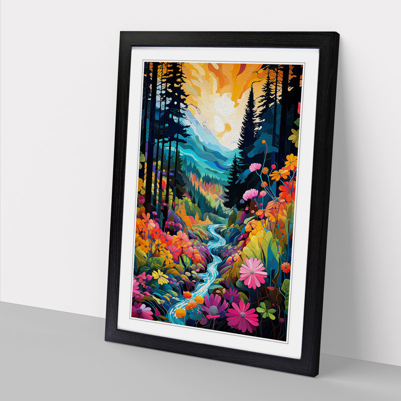 Single Picture Frame Print on Wood, Black Framed, 46cm H x 34cm W