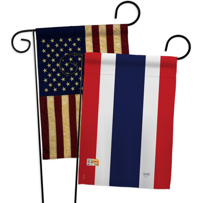 Ensemble de drapeaux décoratifs en polyester 2 faces 19 x 13 po 2 pièces thailand impressions