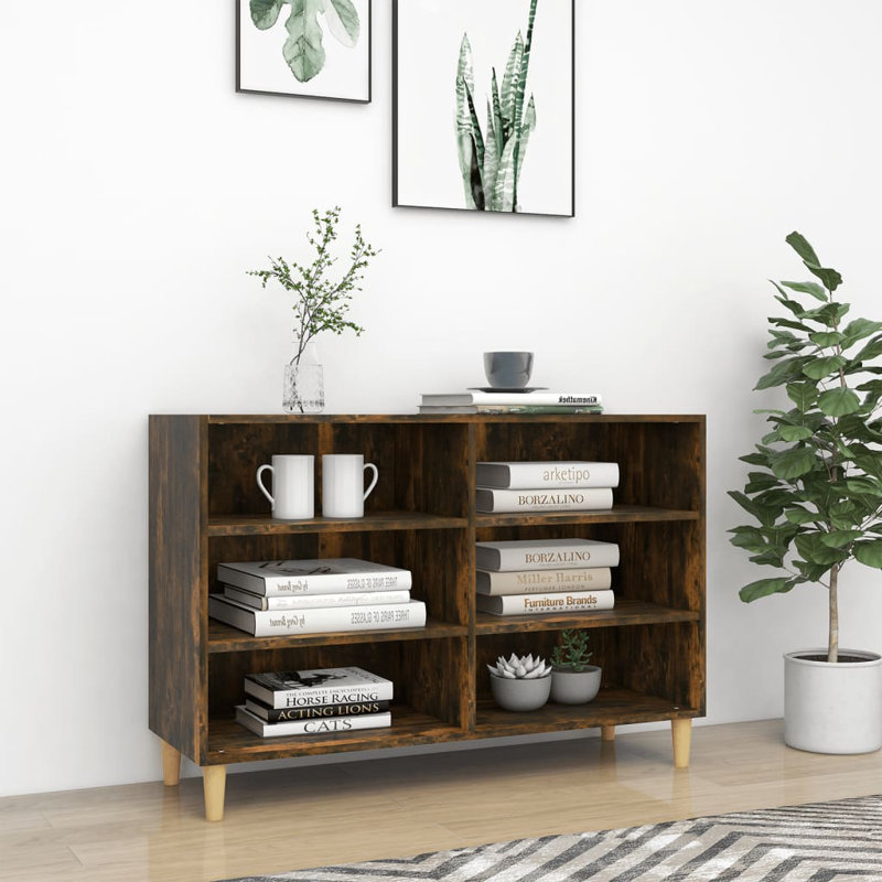 Giuseppa 70 cm H x 103.5 cm W Standard Bookcase, Smoked Oak