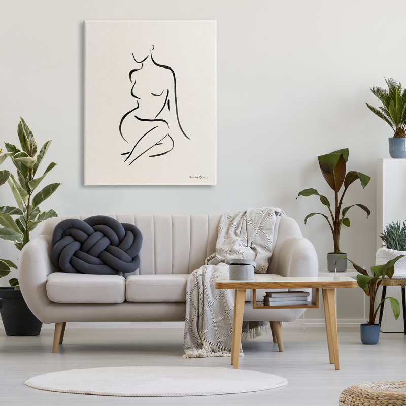 Minimal Nude Outline par Farida Zaman, H 48 po x l 36 po x P 1,5 po