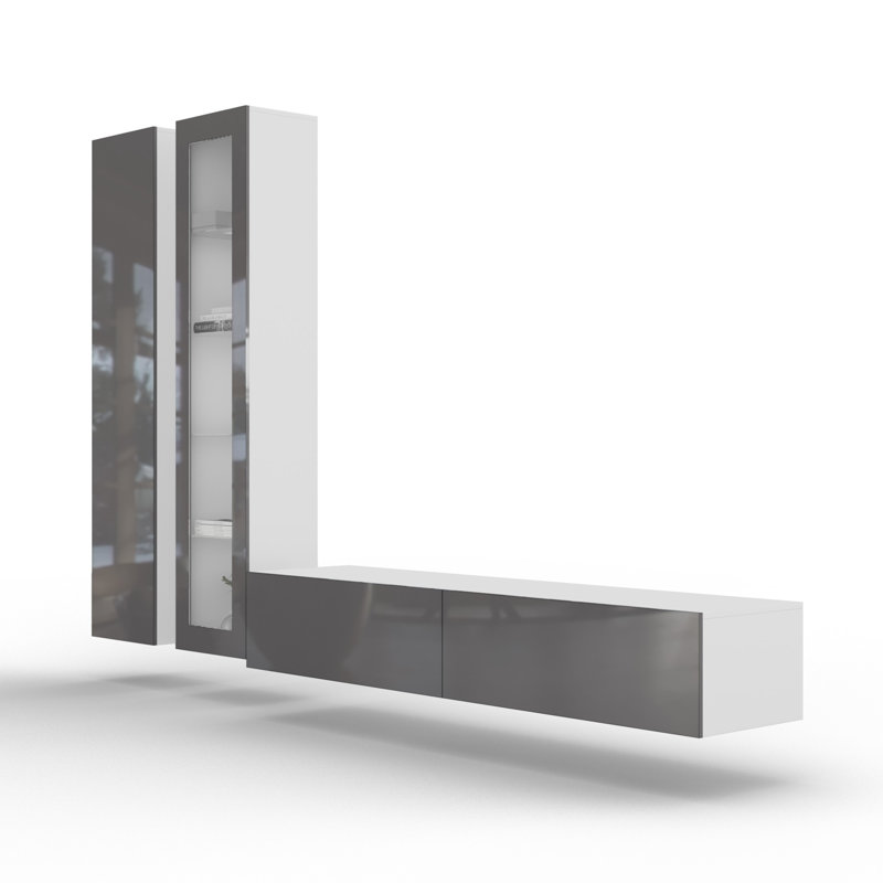 Unfinished Floating Entertainment Centre for TVs up to 48", White/Grey