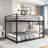 Metal Bunk Bed With Safety Guard Rails,  Heavy Duty Space-Saving Design