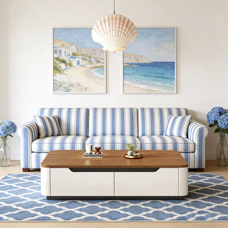 Table basse moderne simple avec tiroir de rangement, H 13,38 po x L 55,11 po x l 23,62 po