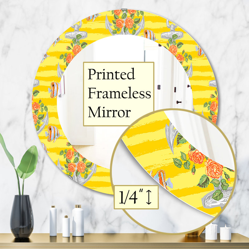 Yellow Moods 9 - Miroir traditionnel, H 31,5 po x l po