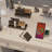 Vanity Desk with with Mirror and Lights,Makeup Vanity Table with Glass Top and  Drawers&Cushioned Stool,Dressing Table with Drawers, Bedroom Makeup Table for Women