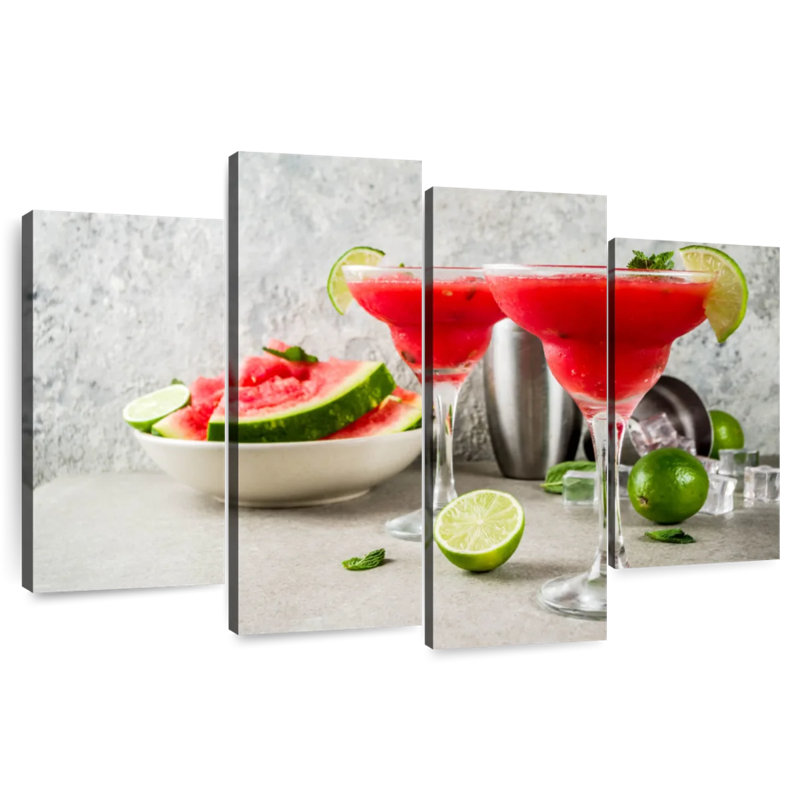 Margarita Brampt melon d'eau cocktails, H 22 po x l 36 po