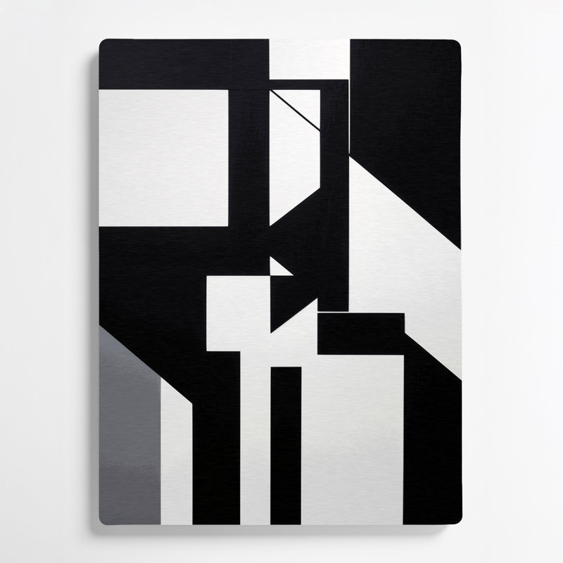 Art abstrait en métal noir formes abstraites 1, H 11 po x l 14 po