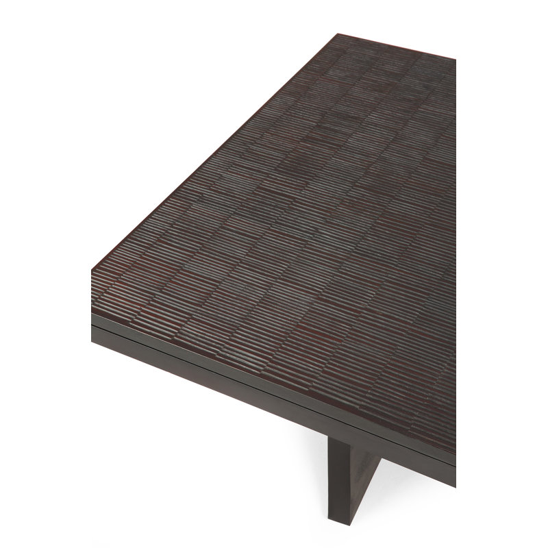 Grooves Solid Wood Coffee Table, 13.5" H x 53" L x 25.5" W