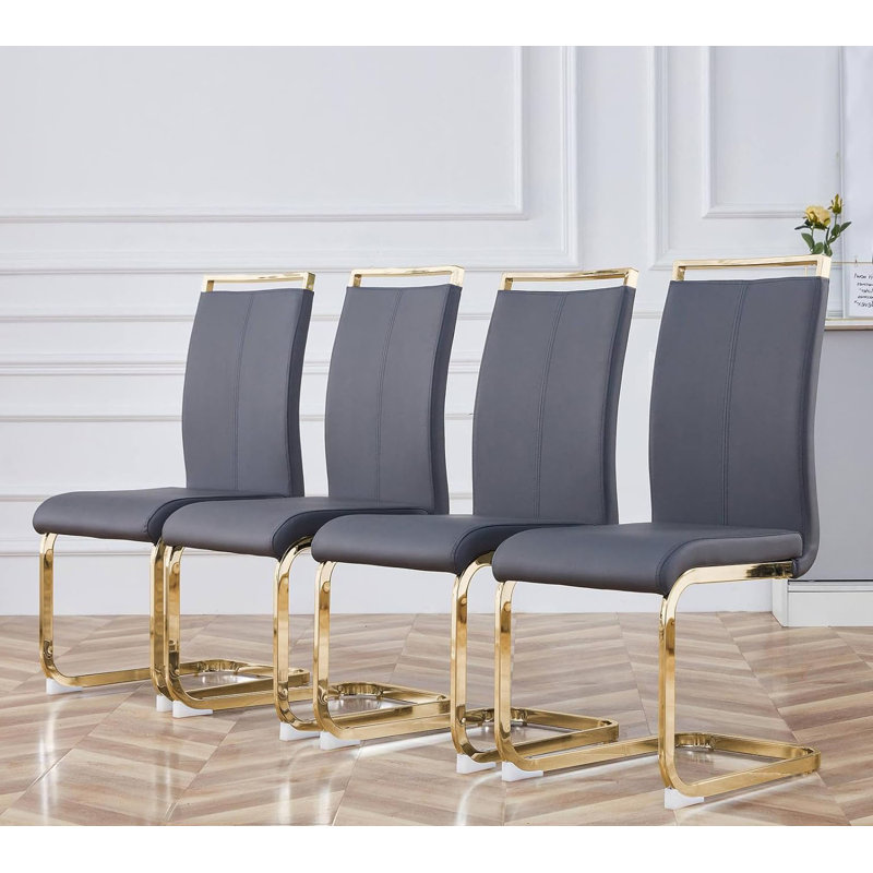 Chaise Maydell, Gris, Doré, 4